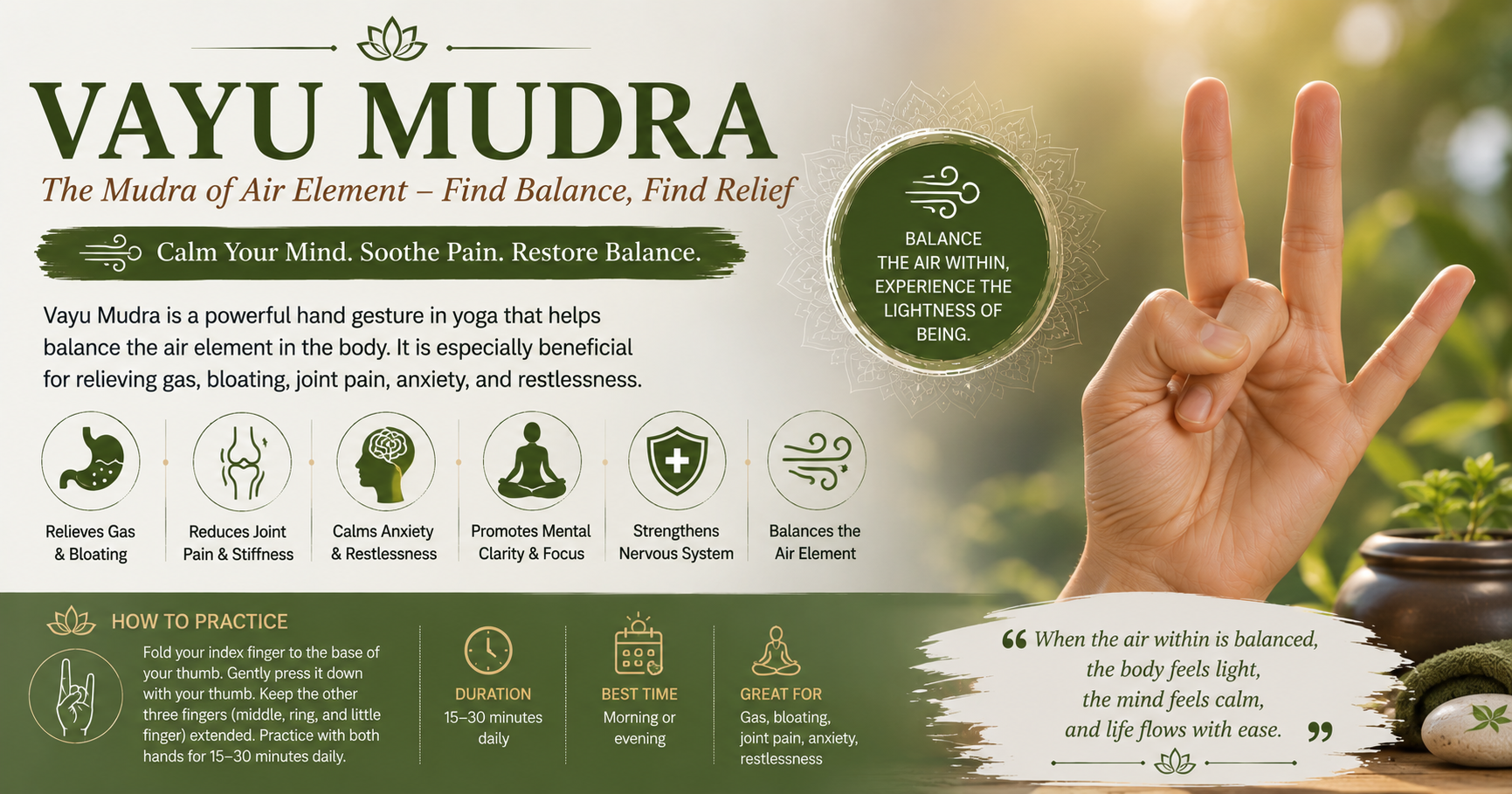 Vayu mudra: Air Element