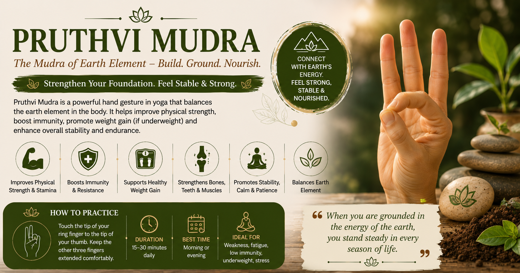 Prithvi Mudra Earth Element