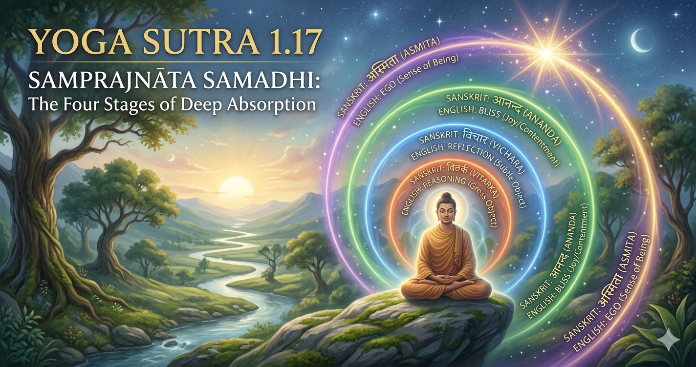 Yoga Sutra 1.17 — Samprajñāta Samadhi: The Four Stages of Deep Absorption