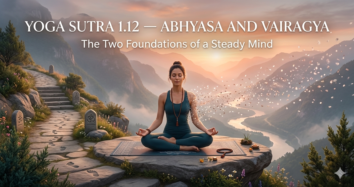 Yoga Sutra 1.12 — Abhyasa and Vairagya: The Two Foundations of a Steady Mind