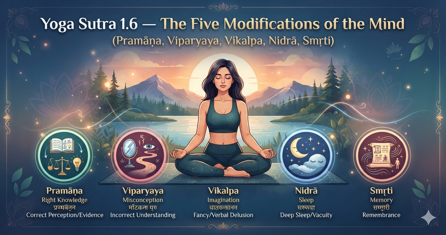 Yoga Sutra 1.6 — The Five Modifications of the Mind