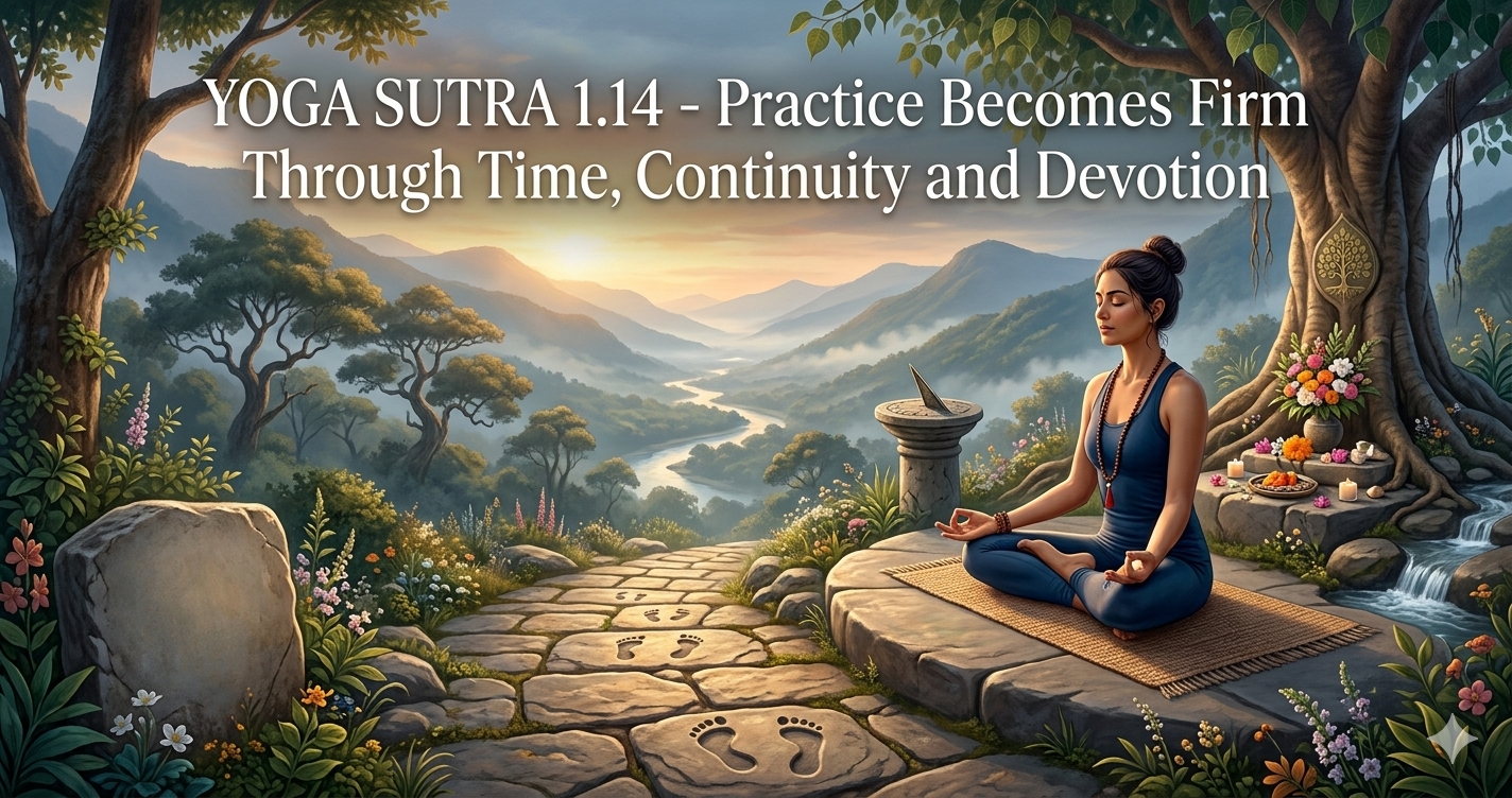Yoga Sutra 1.14 — Practice Becomes Firm Through Time, Continuity and Devotion