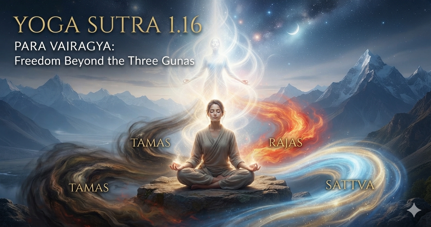 Yoga Sutra 1.16 — Para Vairagya: Freedom Beyond the Three Gunas